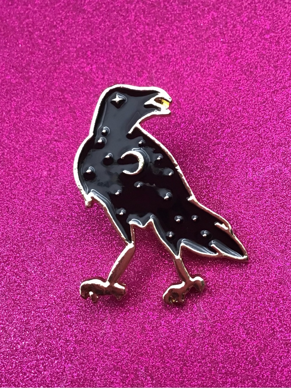 Celestial Crow Enamel Pin